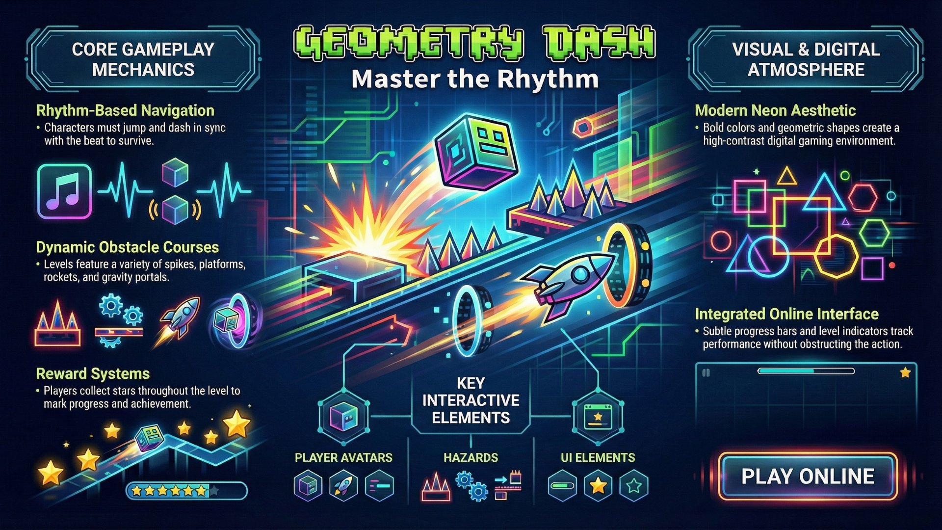 Play Geometry Dash Online Full Version Gameplay